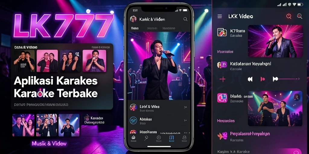 Tampilan antarmuka LK777 yang menarik untuk aplikasi Karaoke.