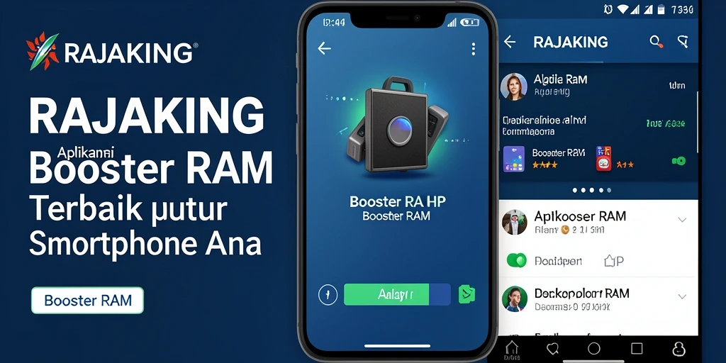 Tampilan antarmuka RAJAKING yang sederhana dan modern untuk Booster RAM.
