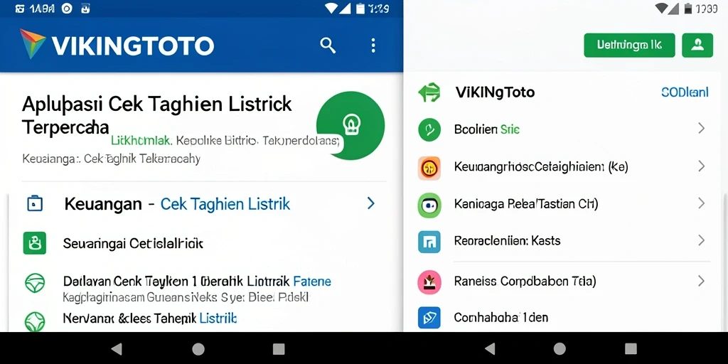 Tampilan antarmuka aplikasi VIKINGTOTO untuk cek tagihan listrik.
